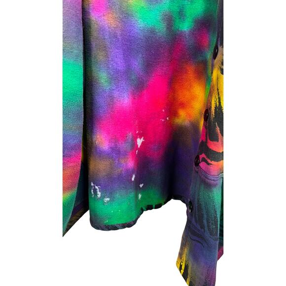 Vintage Wearable Art to wear Multicolor Abstract Button-Blazer Jacket  OS - Picture 7 of 13